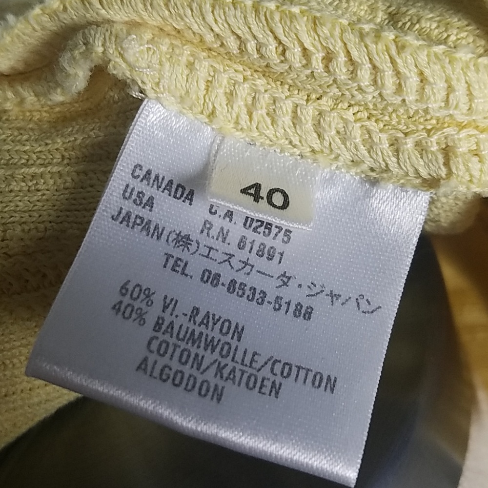 Escada Yellow Black Trim Sweater Set 40 EU M US - Picture 5 of 6